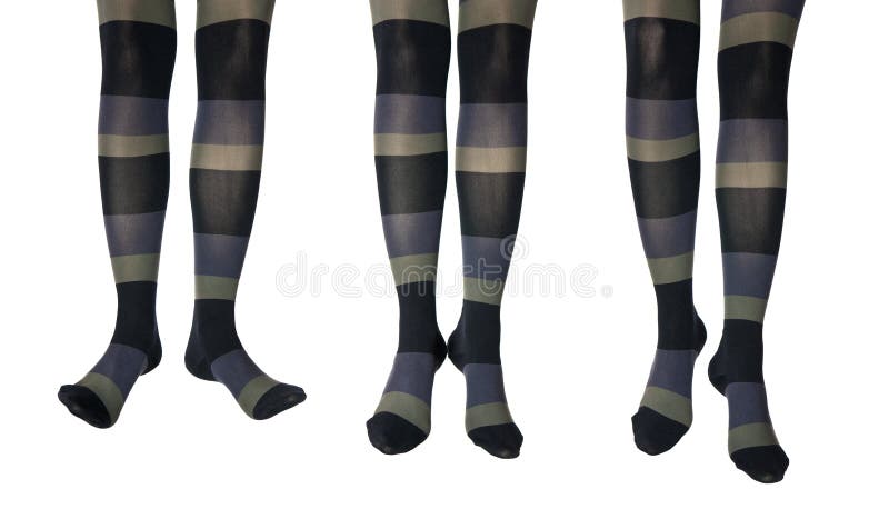 Studio photo of the female legs in colorful tights