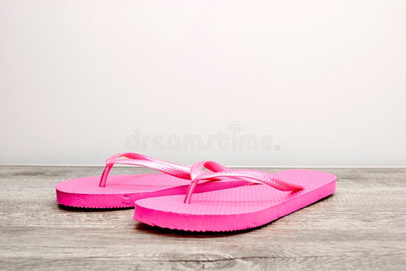 Pink Flip Flops. Isolated, space.