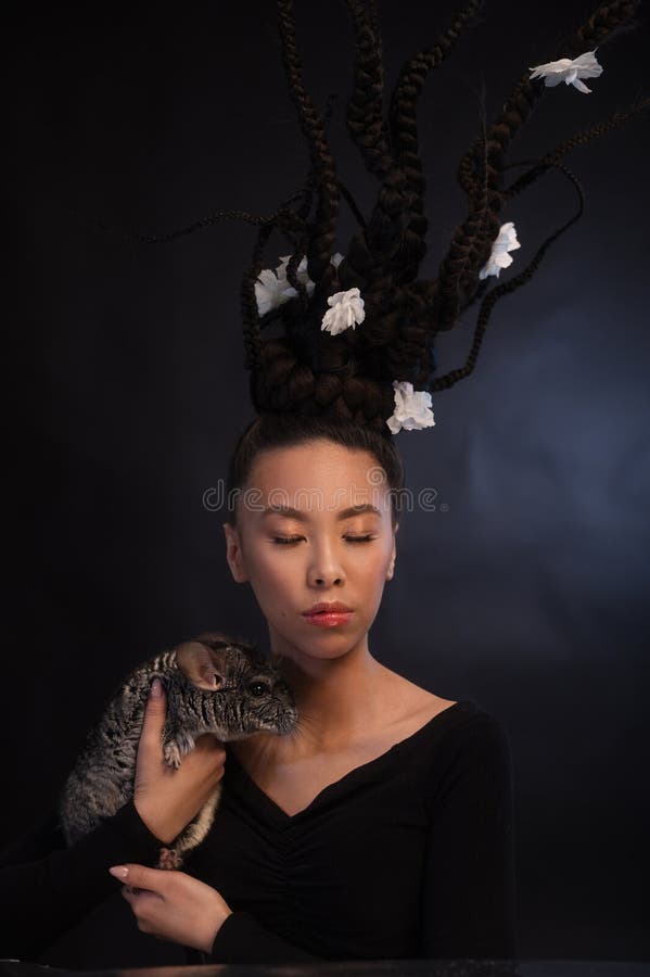 Studio portrait of asian woman stock photography