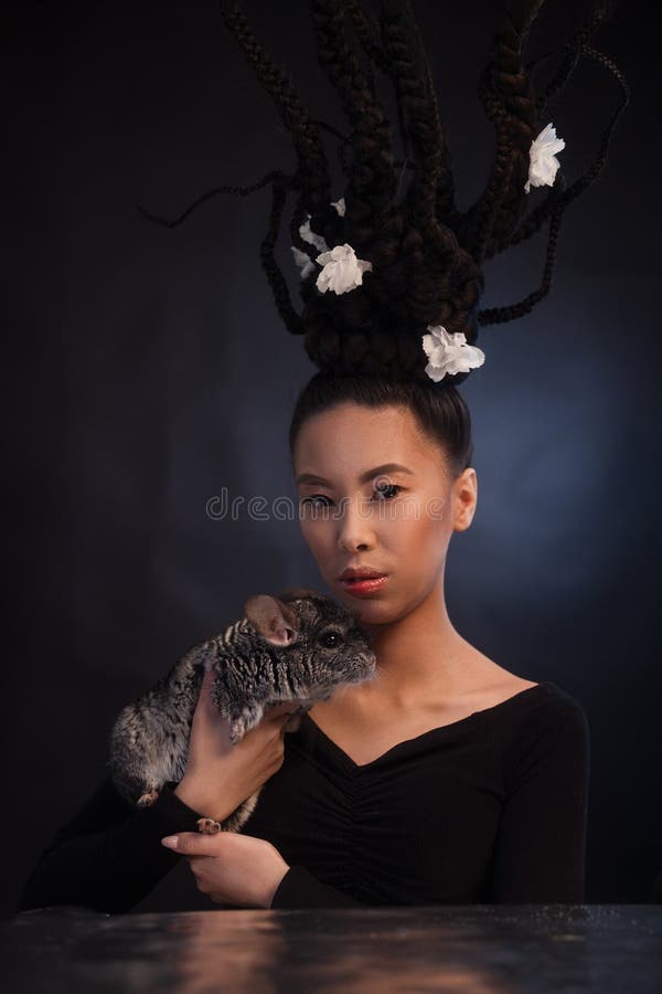 Studio portrait of asian woman stock images