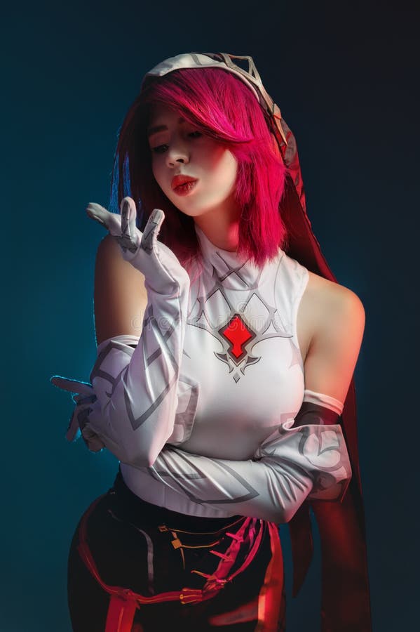 Studio Portrait. Gothic Anime Character Rosary Killer Woman with Pink Hair in Red and White Stock Image - Image of lady, comic: 237029541 Studio Portrait. Gothic Anime Character Rosary Killer Woman with Pink Hair in Red and White Stock Image - Image of lady, comic: 237029541