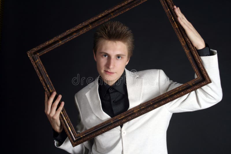 Studio portrait of a handsome man