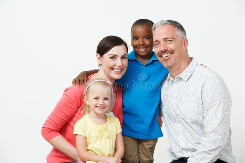 Studio Portrait Of Pre School Teachers With Pupils royalty free stock images