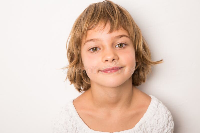 Studio portrait smiling kid