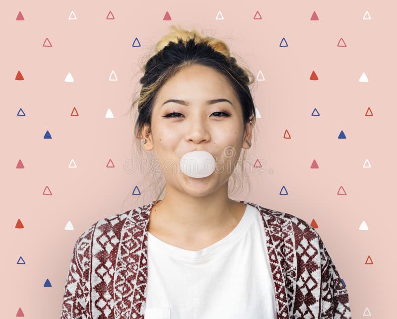 A studio portrait of young Asian woman royalty free stock images