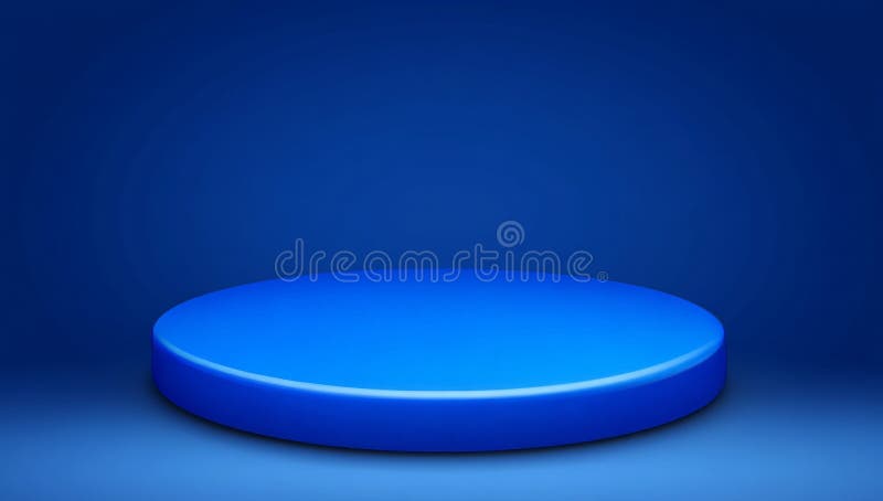The studio presents a minimalist conceptual display of visual art set against a creative blue background stock photo
