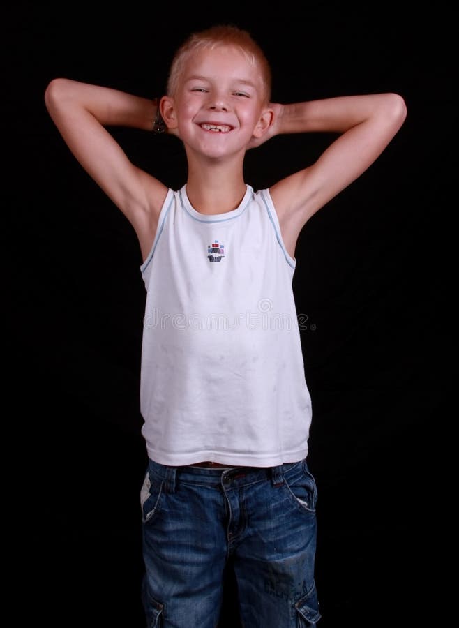 Studio Shot of a Blond Haired Boy. Stock Image - Image of blond ...