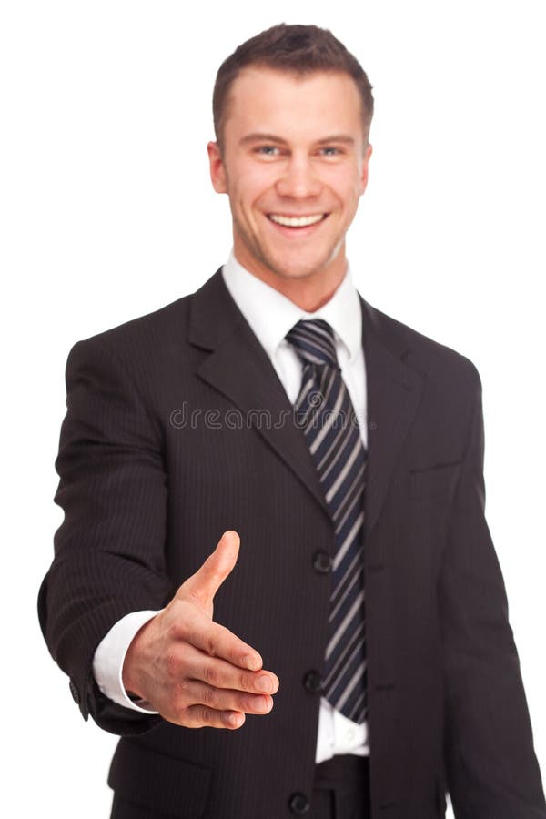 Studio shot of a business man on white background royalty free stock image