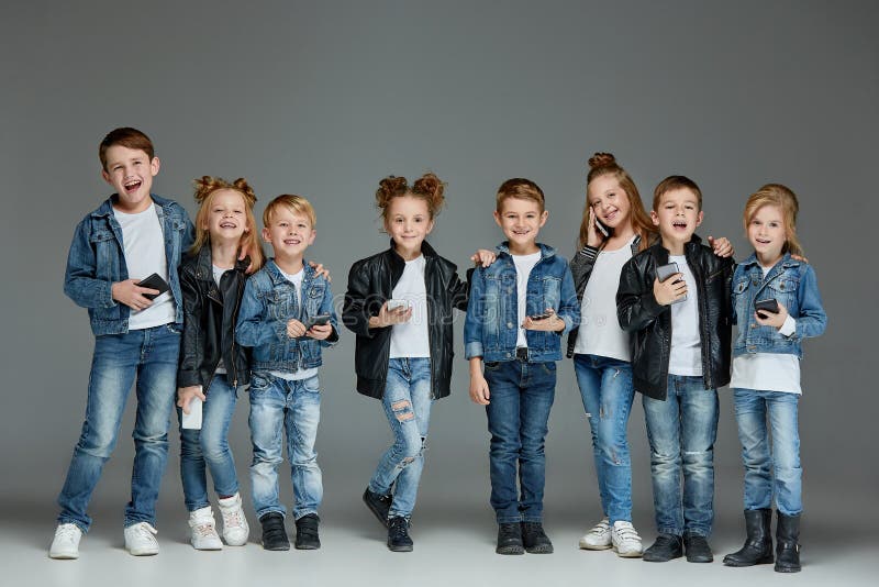 Group of Children Studio Concept stock photography Group of Children Studio Concept stock photography