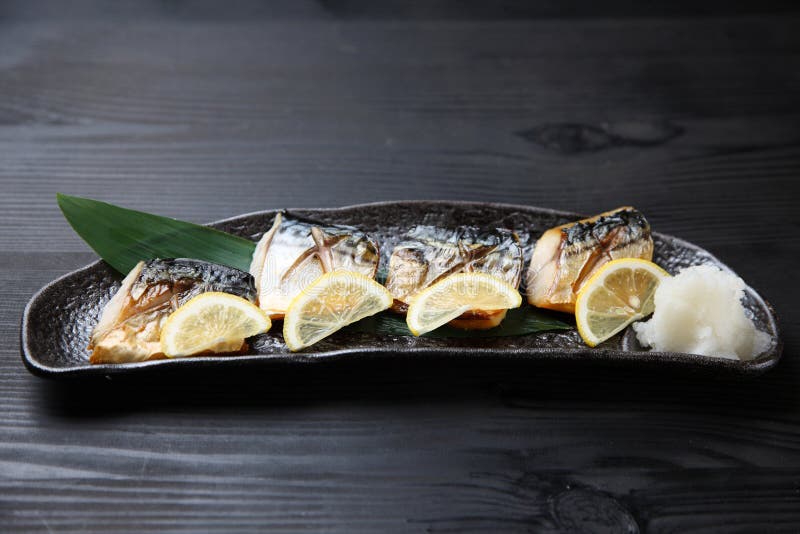 Japanese roasted mackerel stock photo. Image of dish 146624466