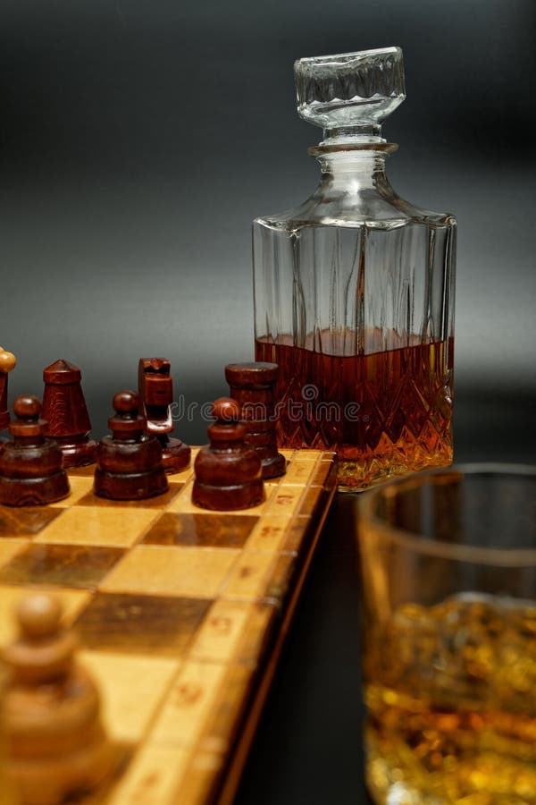 HD Whiskey Glass and Chess Wallpaper Stock Photo - Image of shadow, glass:  161498170