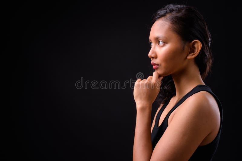 Portrait of Young Beautiful Asian Woman in Underwear Stock Photo - Image of  studio, health: 192479794