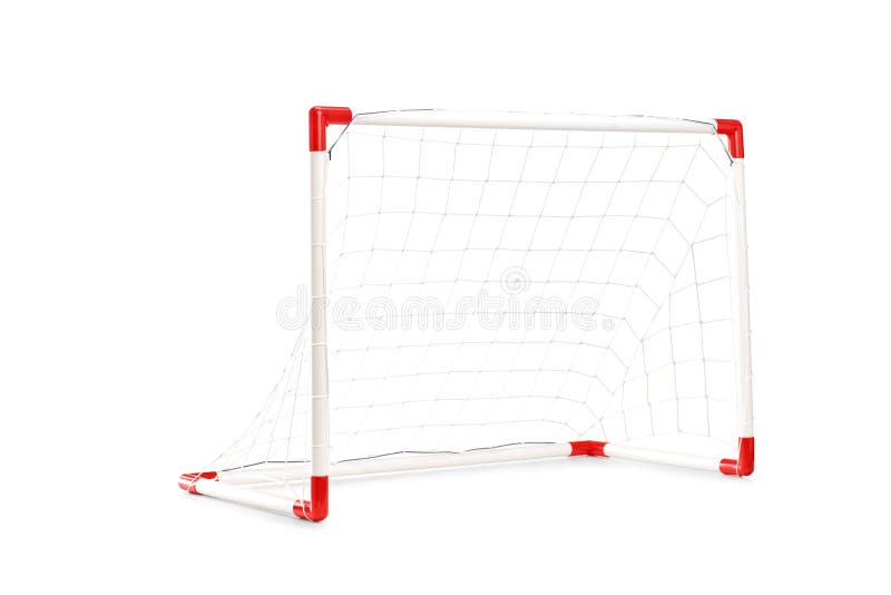 Studio shot of a small soccer goal isolated on white background. Studio shot of a small soccer goal isolated on white background