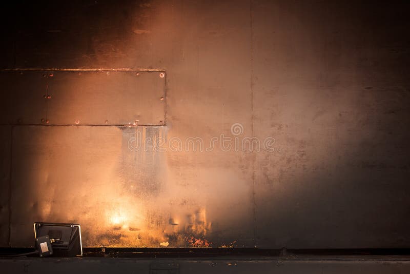 Studio Spotlight with Texture of Rusted Old Painted Metal Wall. Stock Image Image of design