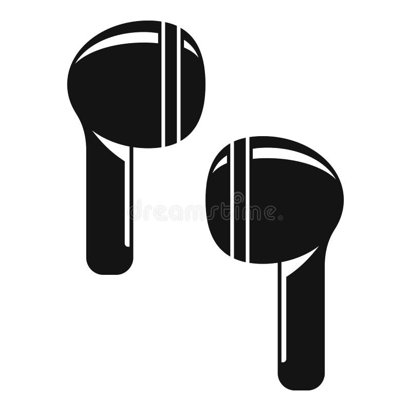 Earbuds Icon, Realistic Style Stock Vector Illustration of headphone