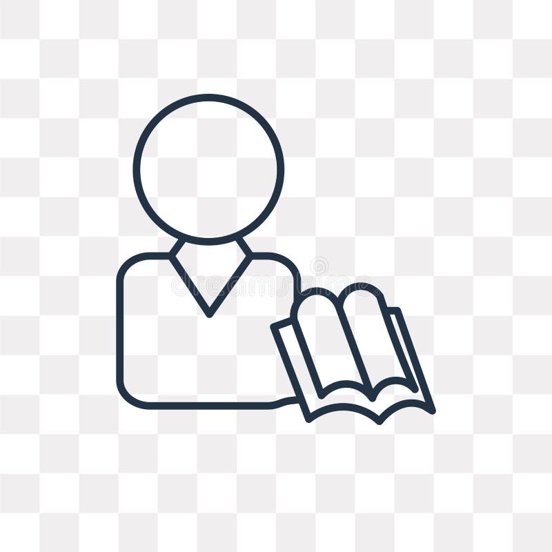 Study vector icon isolated on transparent background, linear Stu royalty free illustration