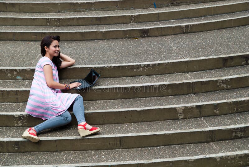 Studying in a park