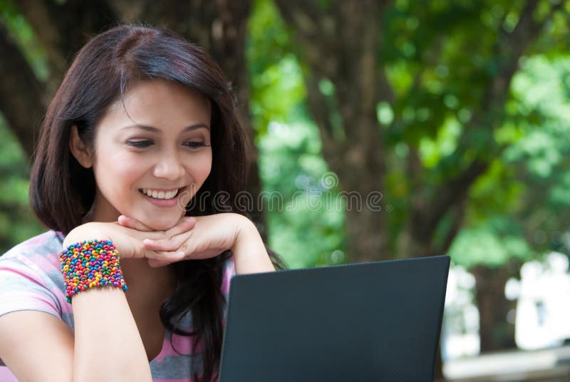 Studying in a park