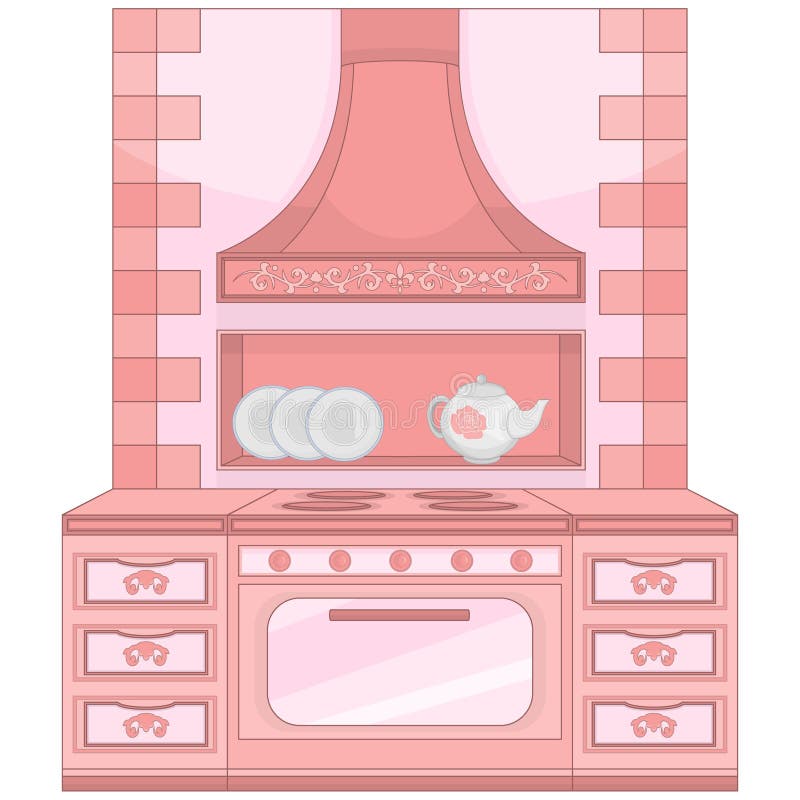 Stufa di cucina nel retro stile royalty illustrazione gratis Stufa di cucina nel retro stile royalty illustrazione gratis