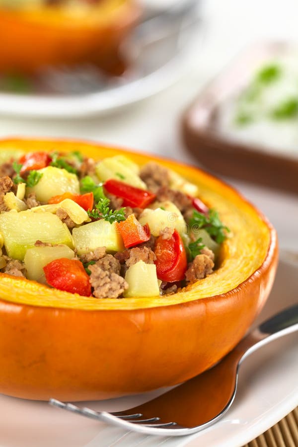 Stuffed Baked Pumpkin royalty free stock photo