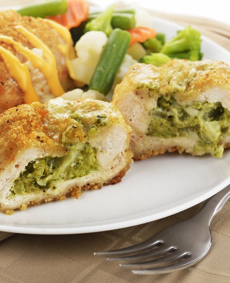 Stuffed Chicken Breasts stock image. Image of meat, fork 38500005
