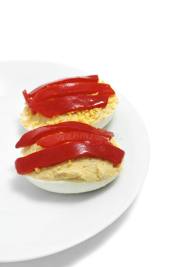 Stuffed Eggs with Red Caviar Stock Photo Image of horizontal