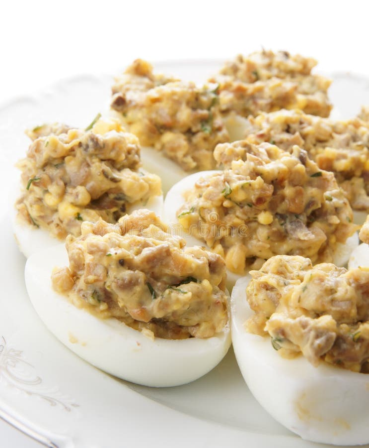 Stuffed Eggs with Red Caviar Stock Photo Image of horizontal