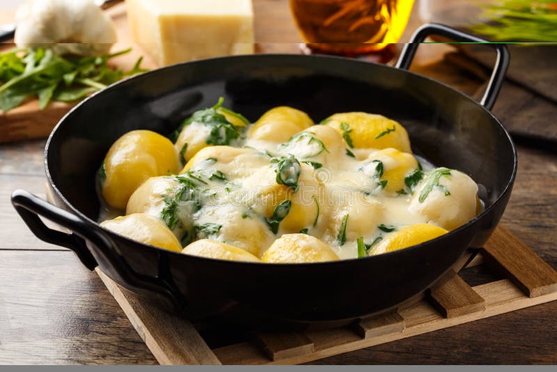Gnocchi Stuffed With Four Cheeses Stock Photo Image of cuisine