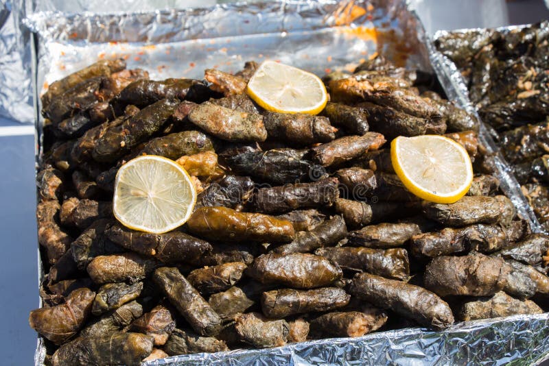 Stuffed Grape Leaves in Turkish Style Stock Image Image of vegetarian
