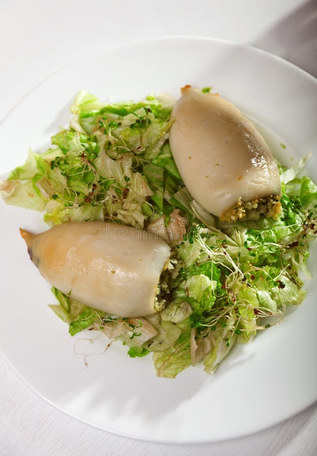 Stuffed squid stock image. Image of cooked, squid, vegetables - 72217191