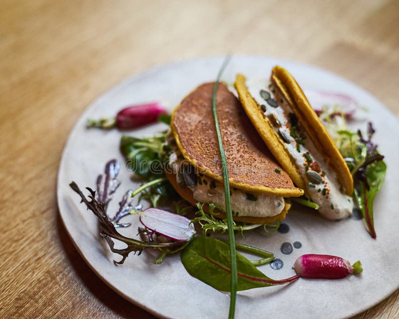 Stuffed Vegan Crepe from Paris royalty free stock photo Stuffed Vegan Crepe from Paris royalty free stock photo