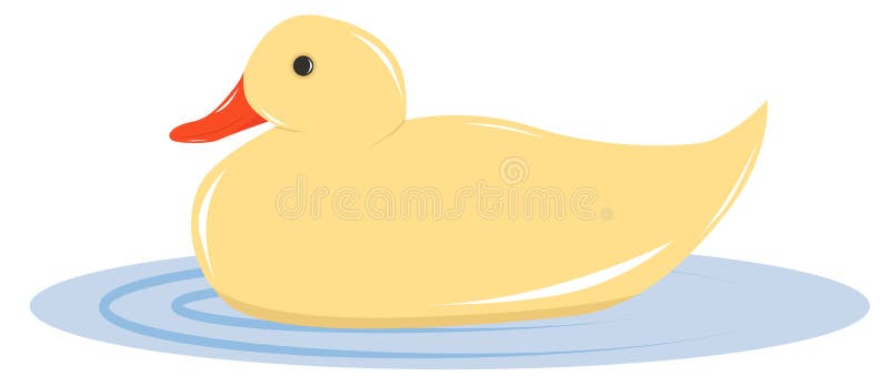 Rubber duck on the water, vector illustration. Rubber duck on the water, vector illustration