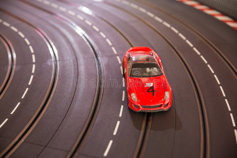 Stuk speelgoed raceautospoor royalty-vrije stock afbeelding Stuk speelgoed raceautospoor royalty-vrije stock afbeelding