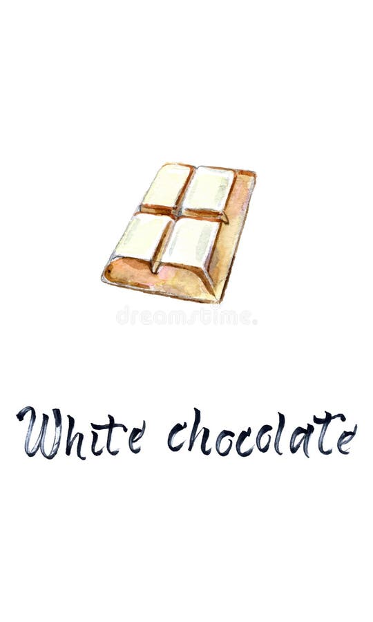 4 stukken van witte chocoladereep, waterverf vectorillustratie royalty-vrije illustratie 4 stukken van witte chocoladereep, waterverf vectorillustratie royalty-vrije illustratie