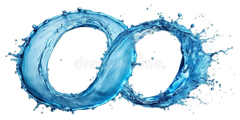 Stunning Abstract Blue Water Splash Forming a Zero Shape HighQuality Stock Image for Design Projects stock illustration