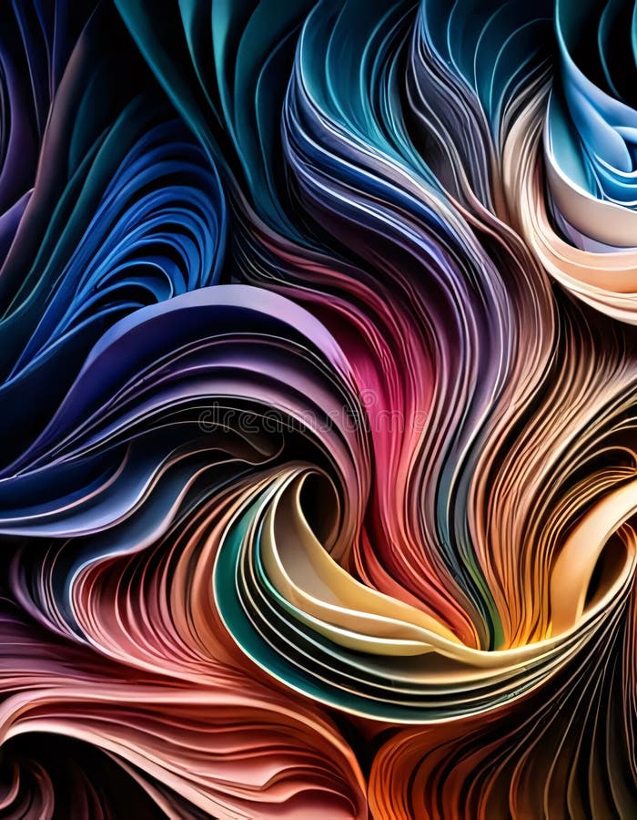 Stunning Abstract Papercraft Art With Intricate Details, Generative AI stock illustration