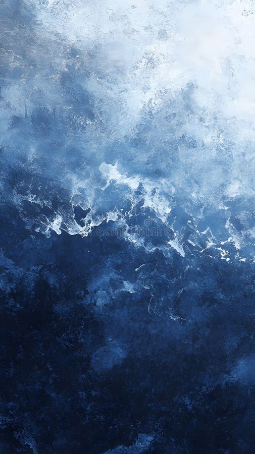 A stunning abstract representation of ocean waves displaying deep blues and dynamic textures that evoke the power nature illustrazione di stock