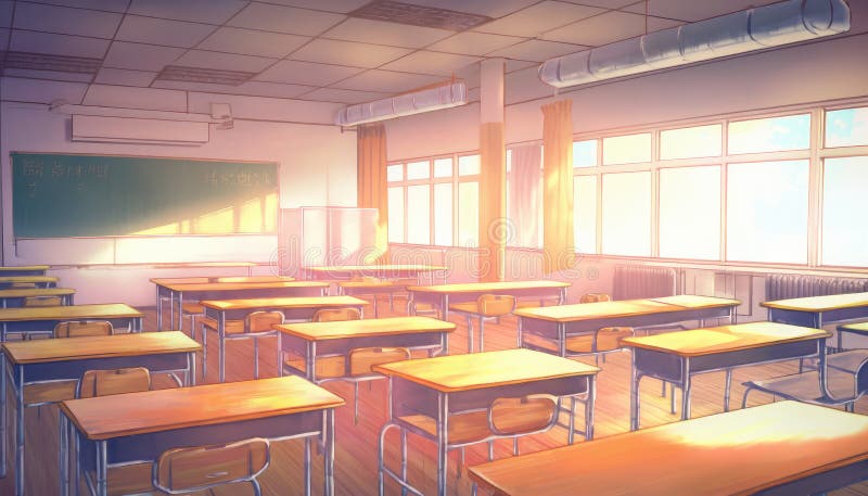 Deserted Anime Classroom: Just Sun, Desks and Chairs, AI Generative Stock  Illustration - Illustration of anime, stunning: 269289684