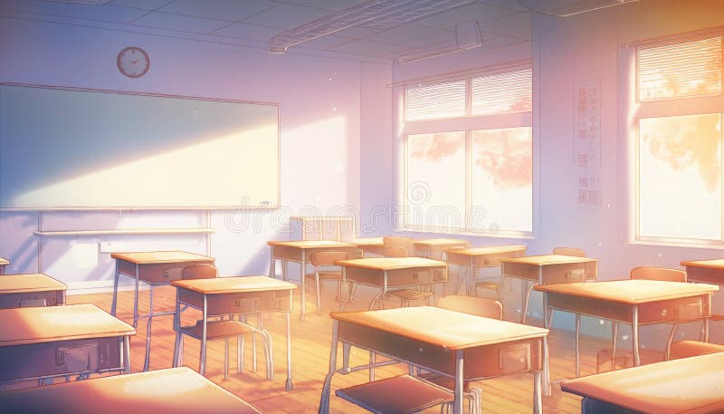 Deserted Anime Classroom: Just Sun, Desks and Chairs, AI Generative Stock  Illustration - Illustration of anime, stunning: 269289684