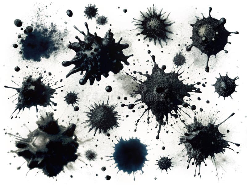 Stunning Black Ink Splatters A HighQuality Set of Abstract Texture Backgrounds for Design Projects vector illustration