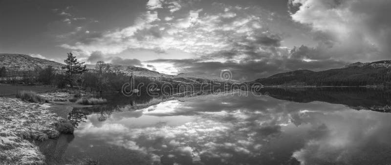 Stunning Black and White Sunrise Landscape Image in Winter of L Stock ...