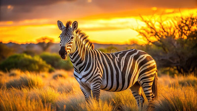 Stunning Burchells Zebra i Krugers nationalpark A High Quality Wildlife Photograph Capturing the Elegance of African vektor illustrationer