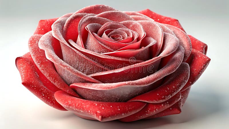 Detailed close up vibrant red rose png transparent image Generative AI royalty free illustration