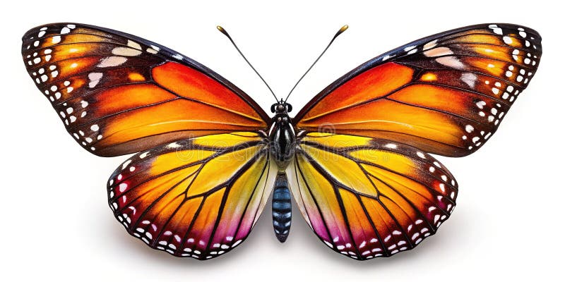 Stunning Closeup of a Plain Tiger Butterfly Detailed Wing Patterns and Vibrant Colors vector illustration