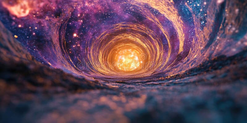 Stunning Cosmic Nebula Galaxy Swirl Wallpaper stock illustration