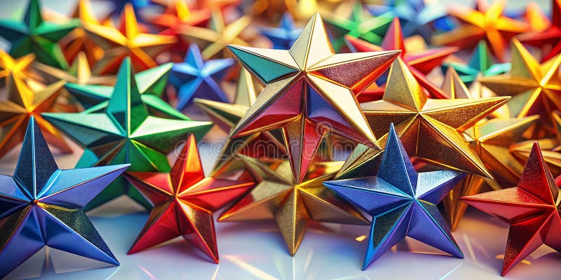 Stunning 3D Rendered Stars Portrait Photography A Captivating Visual Effect Against a Pristine White Background royalty free stock image