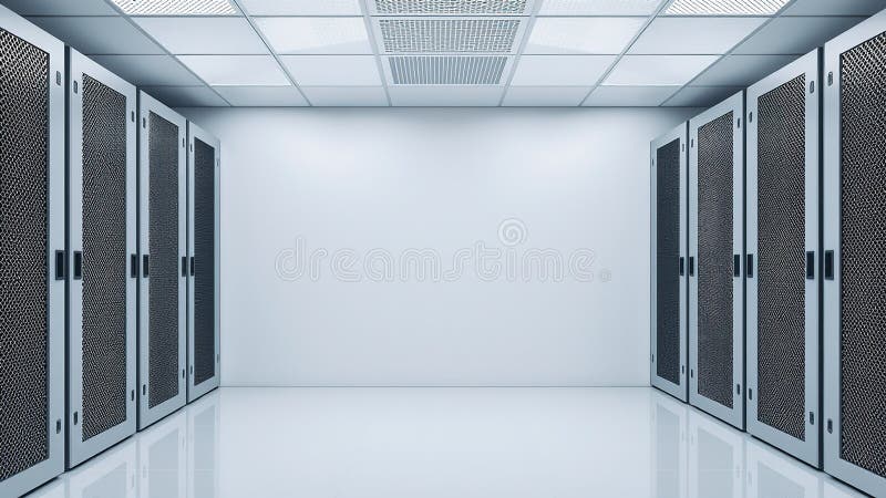 Modern Server Rack Mockup A Blank Canvas for Design Concepts and Data Center Visualization vector illustration