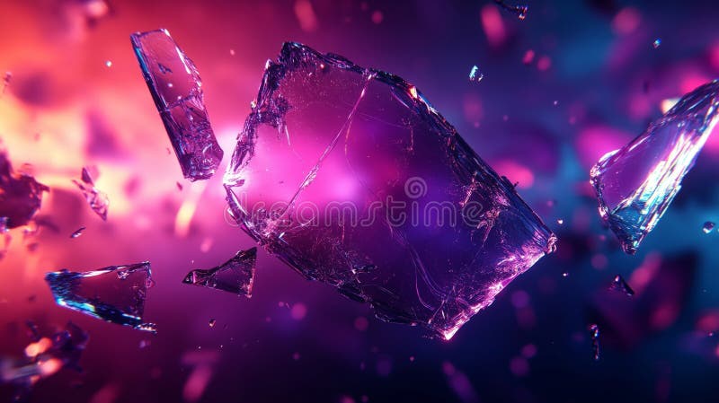 Stunning Display of Colorful Shattered Glass Fragments royalty free stock image