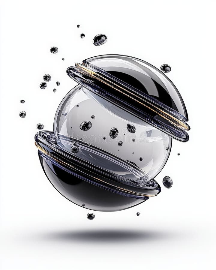 A stunning futuristic orb design showcasing transparency depth and dynamic movement perfect for modern concepts and visuals royalty free illustration