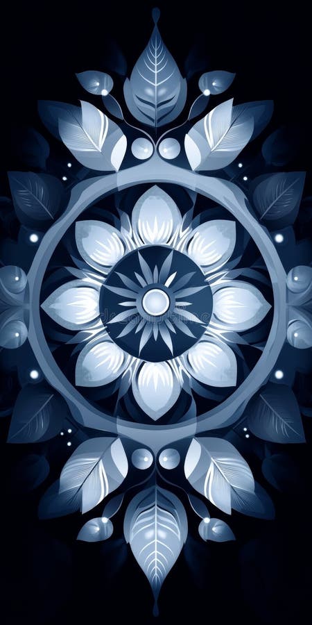 Stunning Geometric Design Featuring Intricate Floral Patterns, Evoking Artistic Elegance and Charm. stock illustration